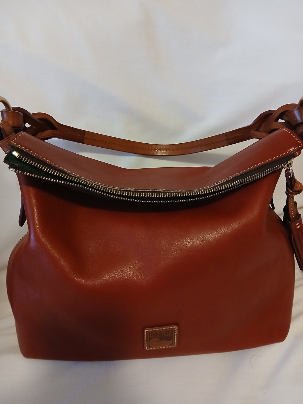 Dooney & Bourke Florentine Twisted Strap Leather Hobo Shoulder Bag in Red